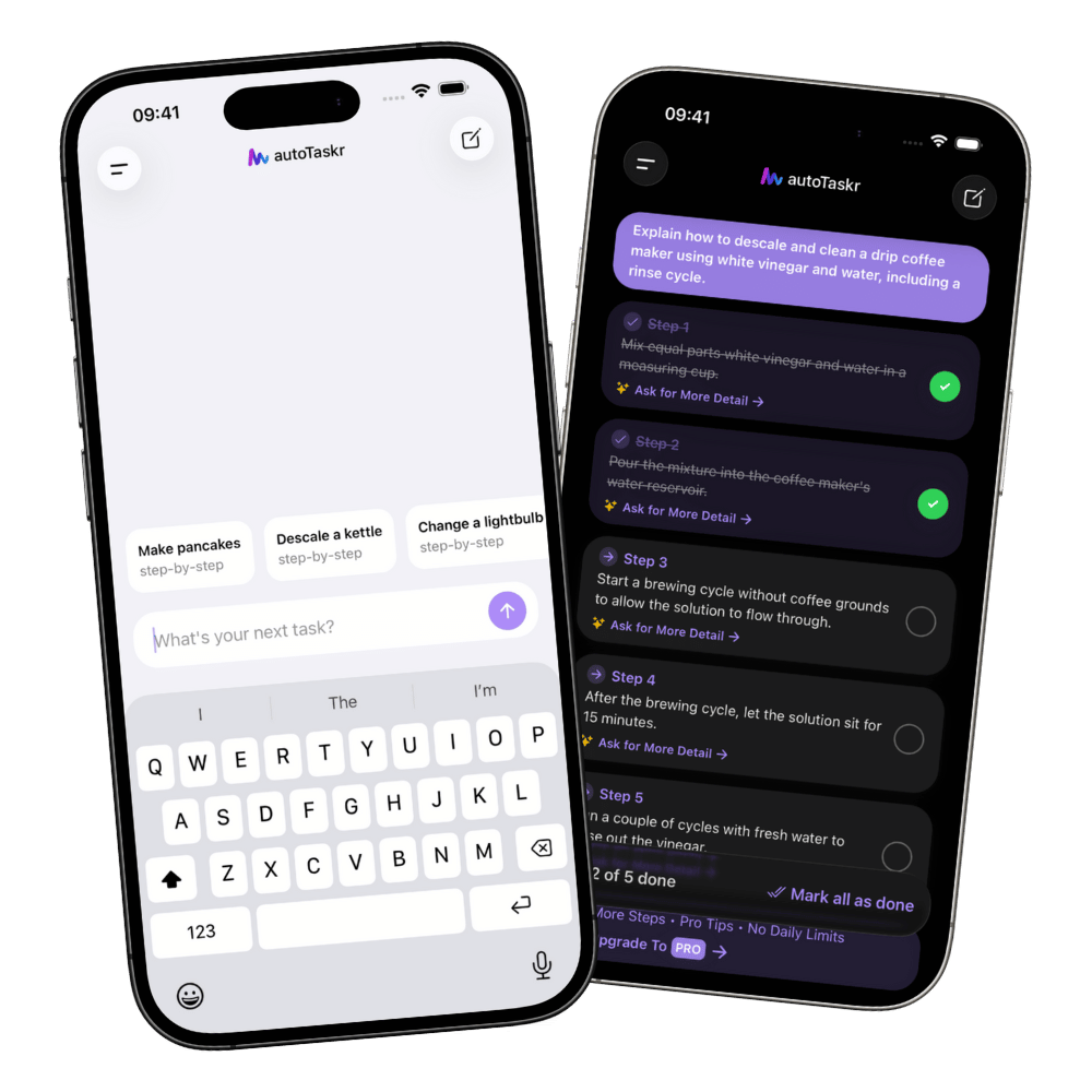 autoTaskr dark mode preview